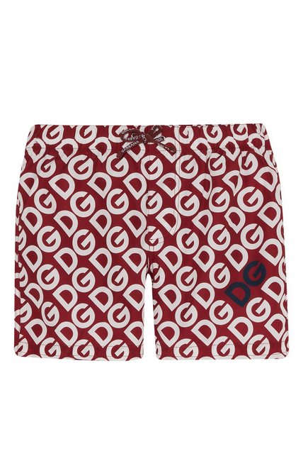 Dolce & Gabbana All-Over Logo Swim Shorts
